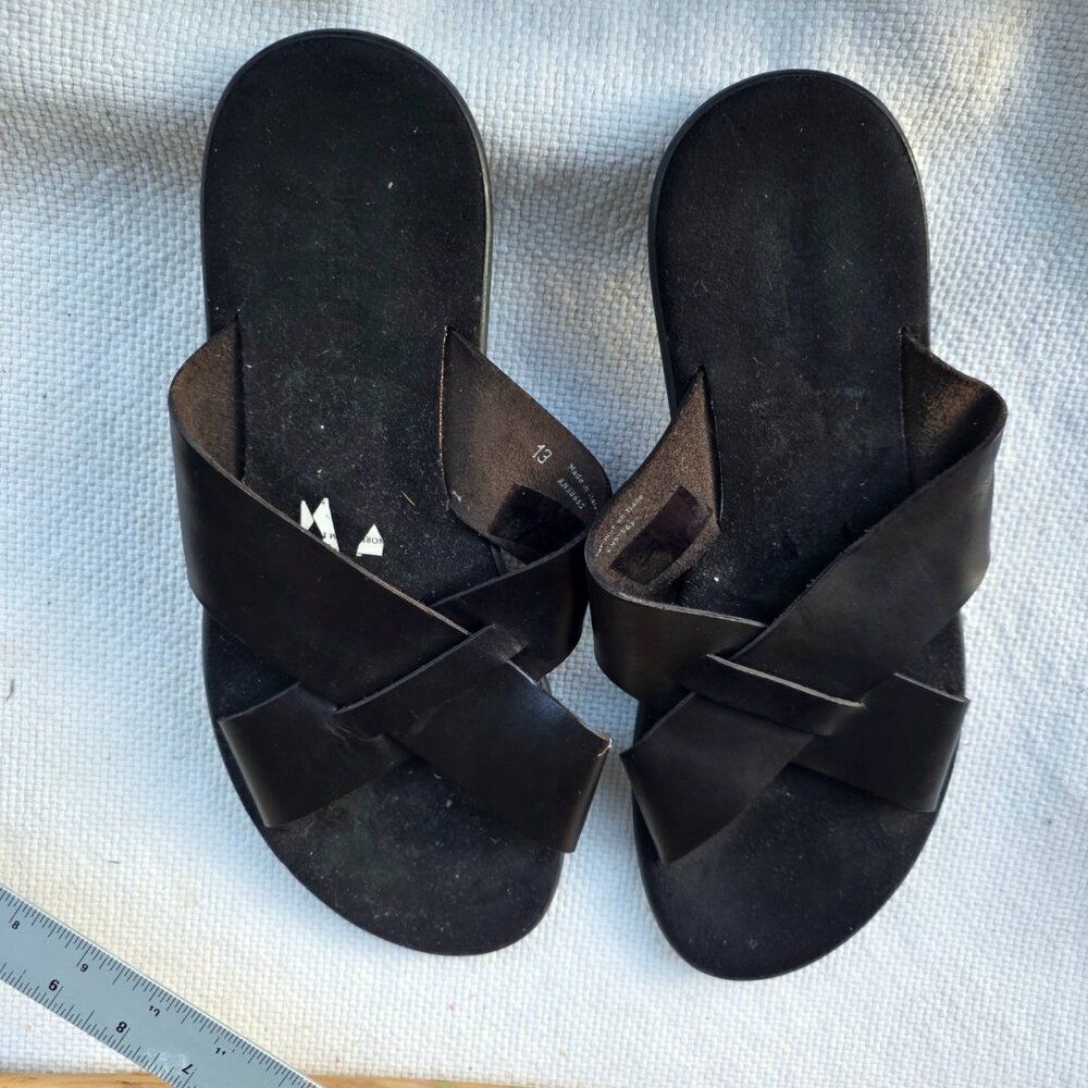 Broletto men's black leather slides